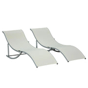 SET 2 SDRAIO DA GIARDINO PIEGHEVOLI 61 X 165 X 63 CM COLORE BEIGE