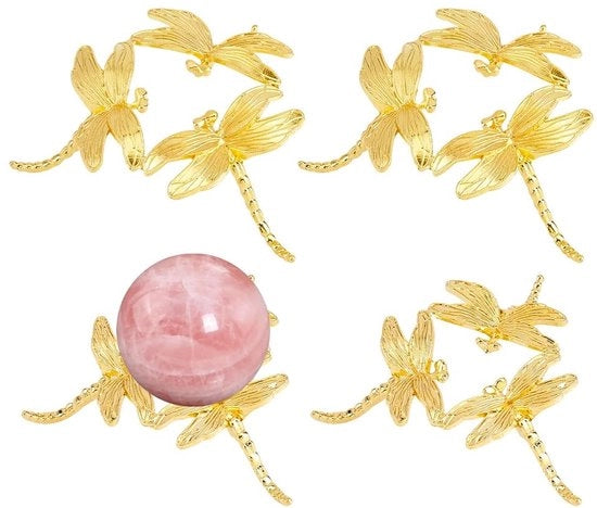 Set di 4 Supporti per Ballon Crystal Libellula con Base a Tre Angoli