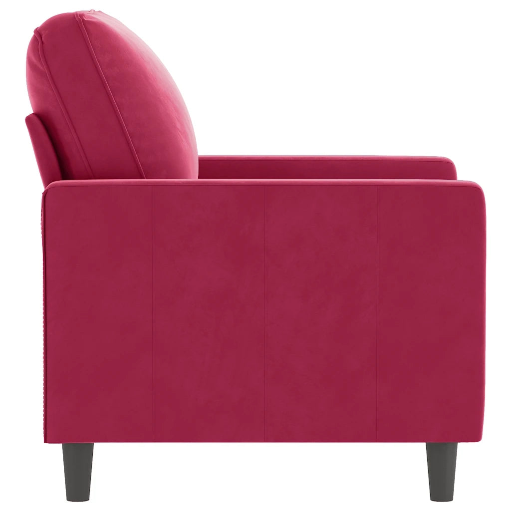 Poltrona Rosso Vino 60 cm Velluto 359183