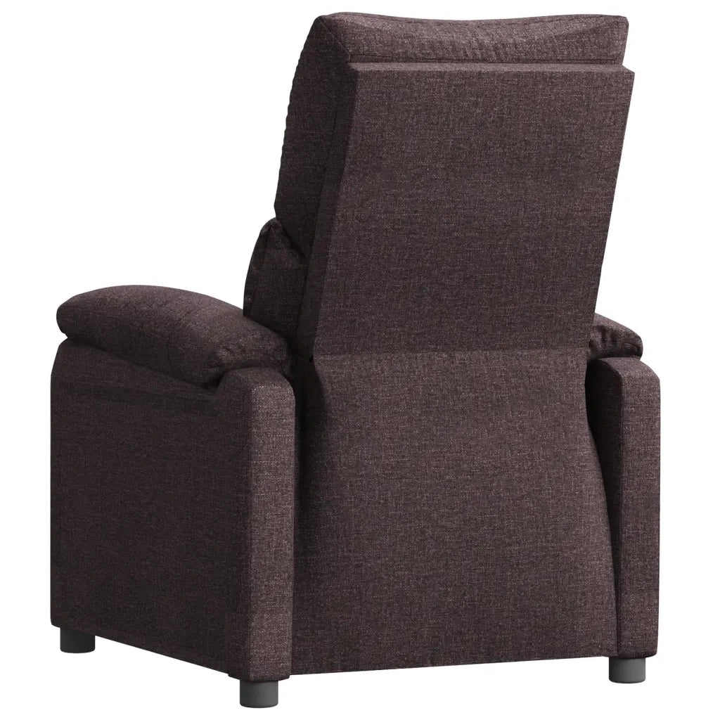 Poltrona Reclinabile Marrone Scuro in Tessuto 342455