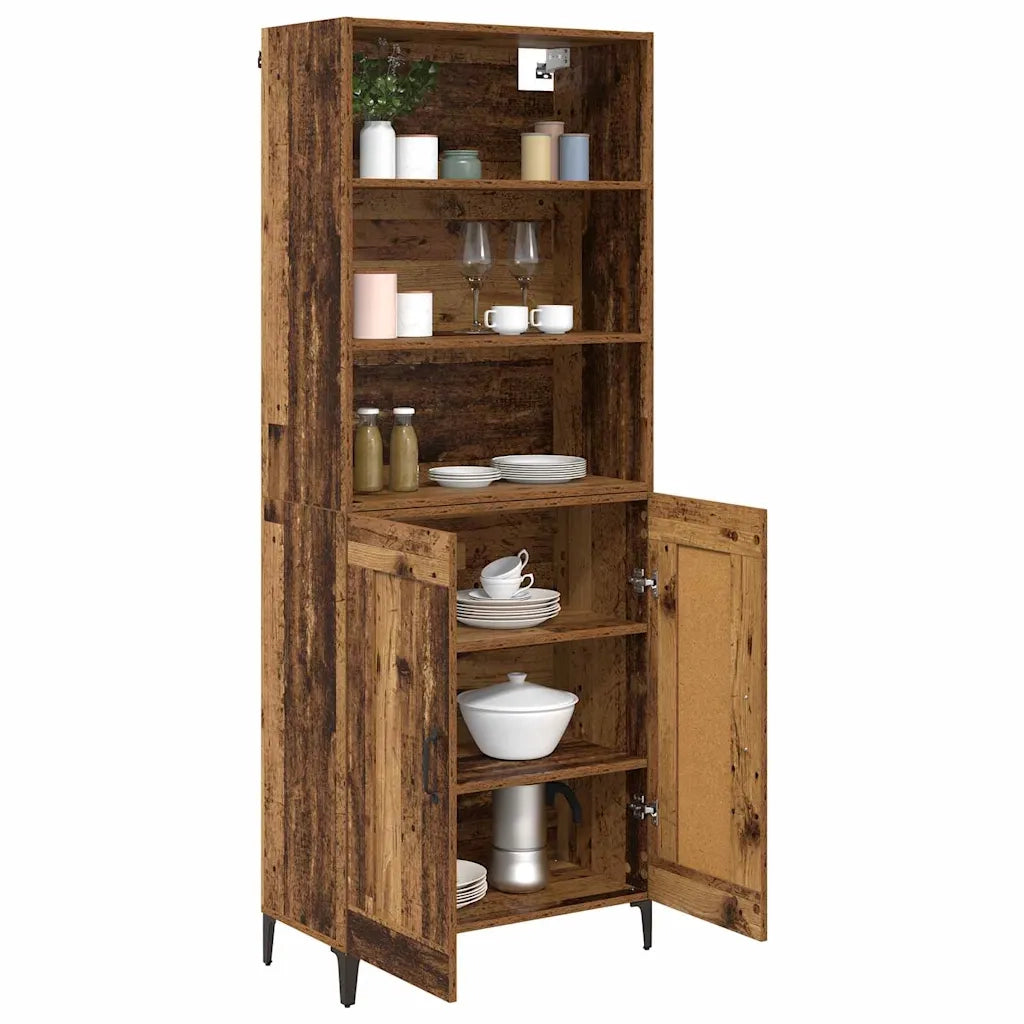 Credenza 2 pcs Legno vecchio Legno multistrato
