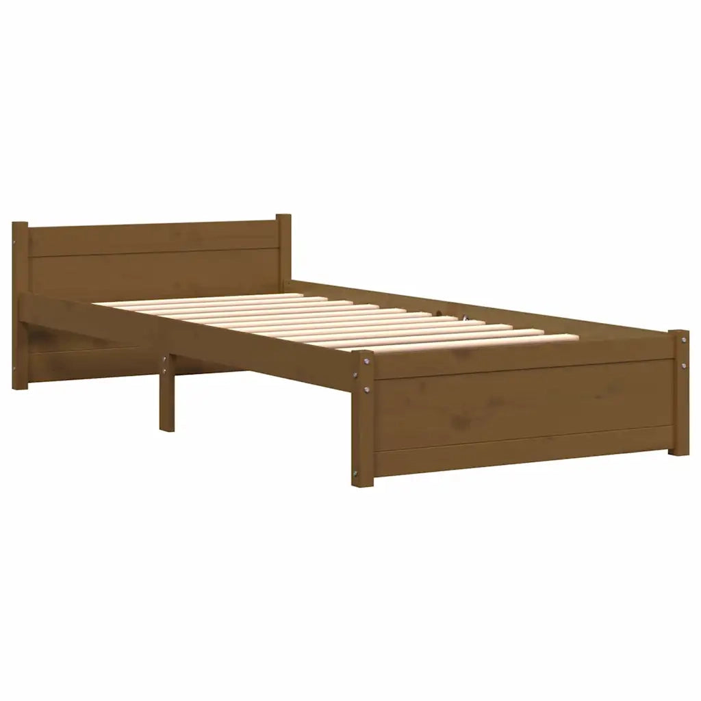 Letto singolo | Letto per adulti | Giroletto senza Materaso Ambra in Legno Massello 75x190 cm