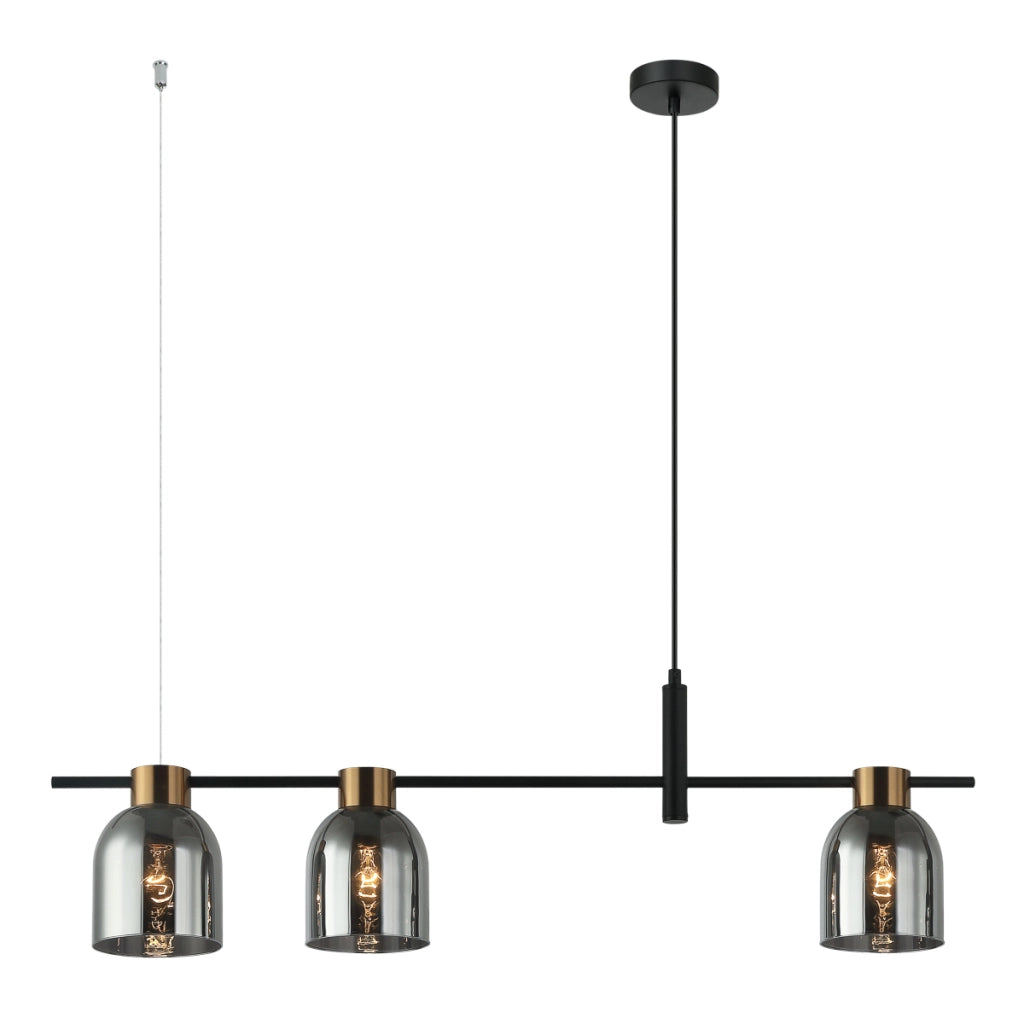 Lampada a sospensione Servio Italux nero grafite 3xE14