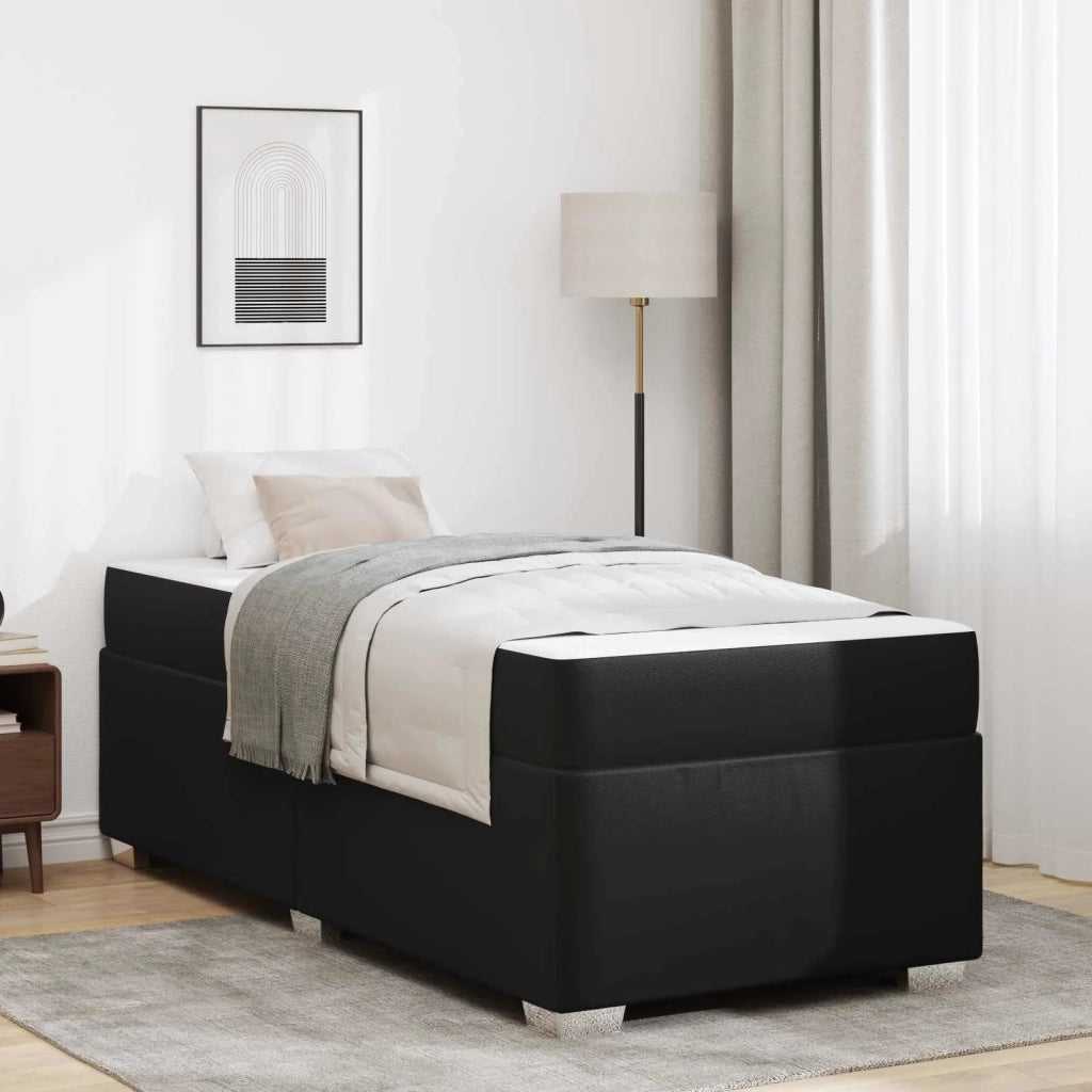 Letto singolo | Letto per adulti | Struttura del letto con materasso Nero 100 x 200 cm Tessuto