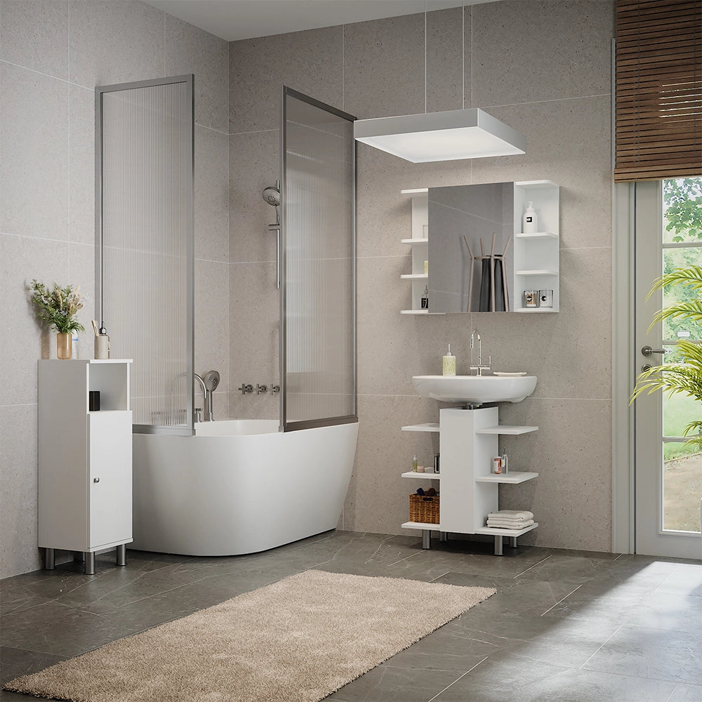 Vicco Set mobili bagno Bianco 3 parti