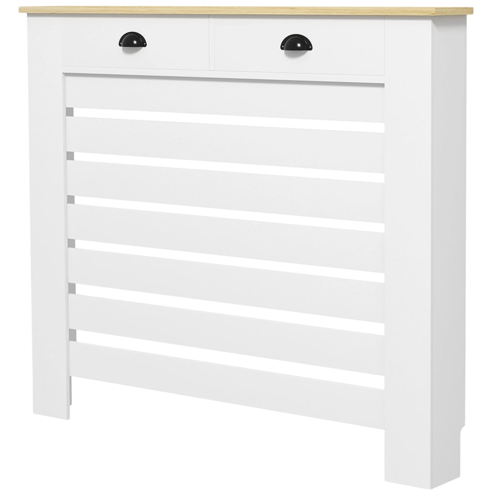Cassettiera per termosifone con coperchio ¨C Minimal ¨C 111x19,5x95 cm bianco