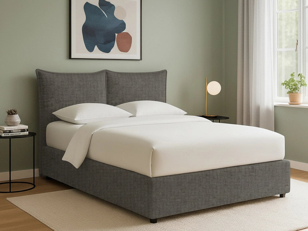 Chatteris, Letto Singolo Sfoderabile Made in Italy, Grigio Tortora
