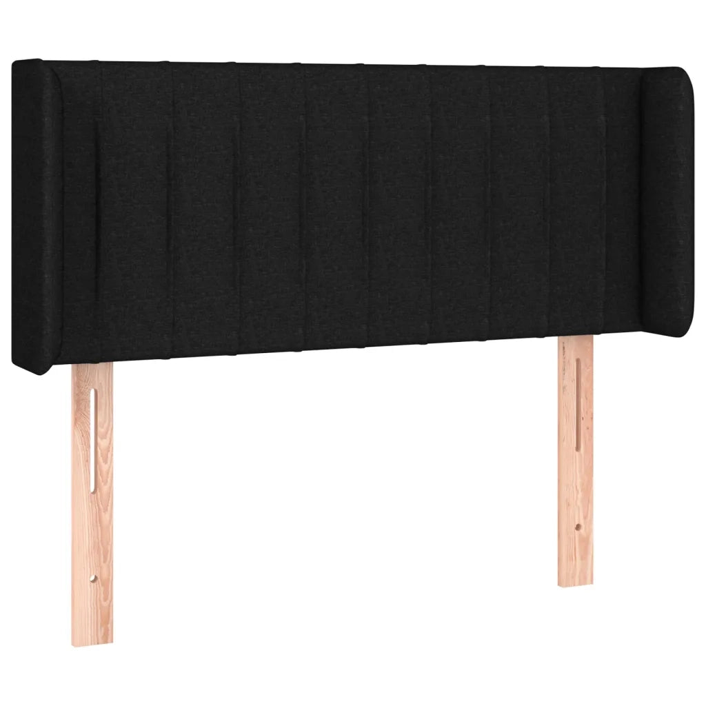 Testiera ad Orecchio-Testata con Orecchie Nera 103x16x78/88 cm in Tessuto 661336