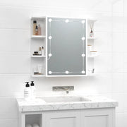 Mobile a Specchio con LED Bianco Lucido 70x16,5x60 cm 808879