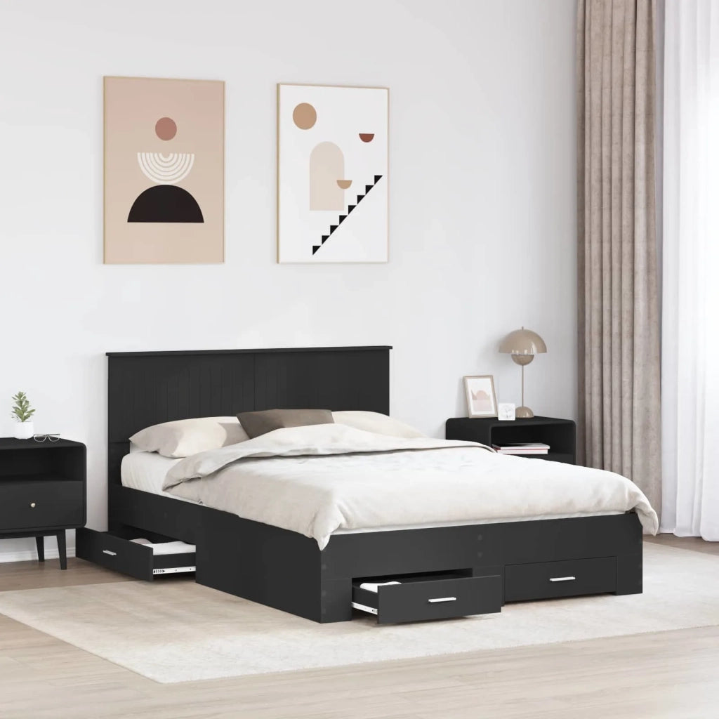 Struttura del letto Nero 135 x 190 cm Legno multistrato 3410905