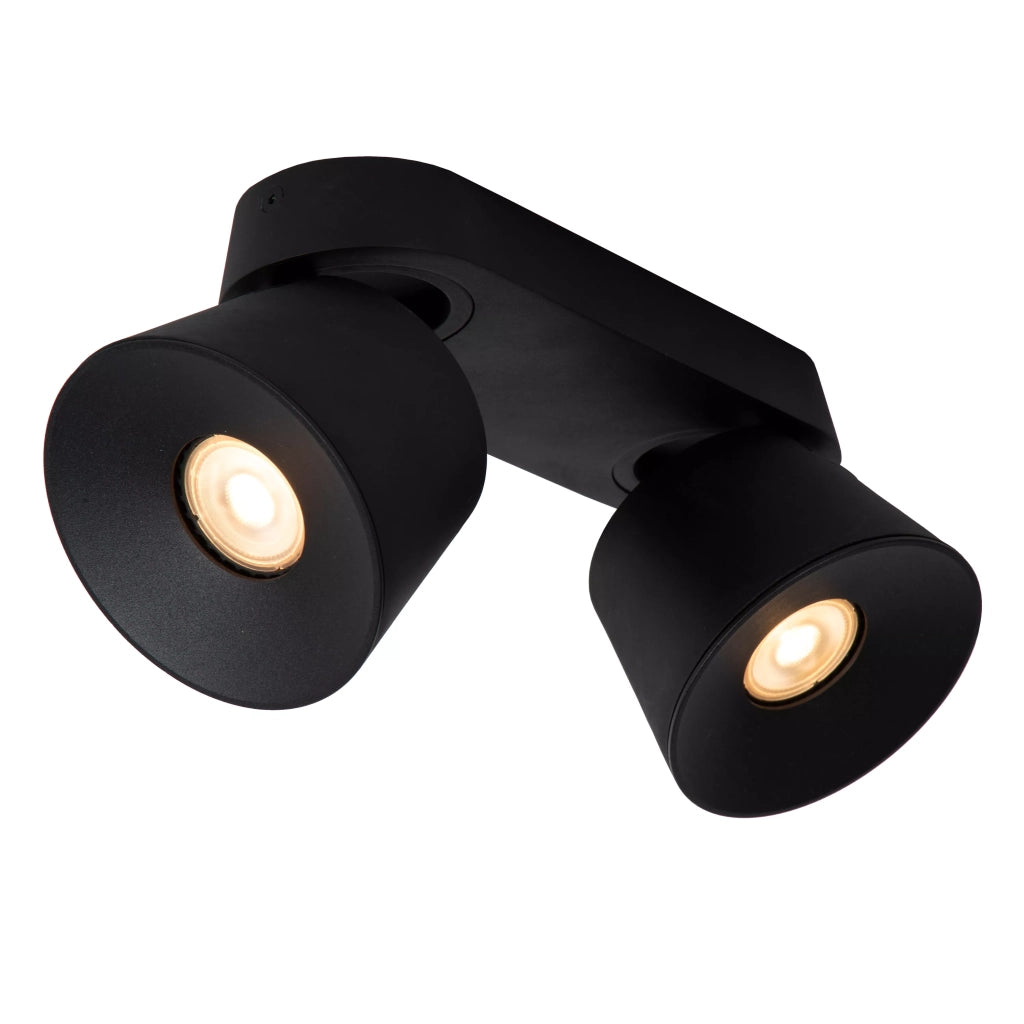 Spot soffitto nero doppio orientabile 2xGU10 Lucide