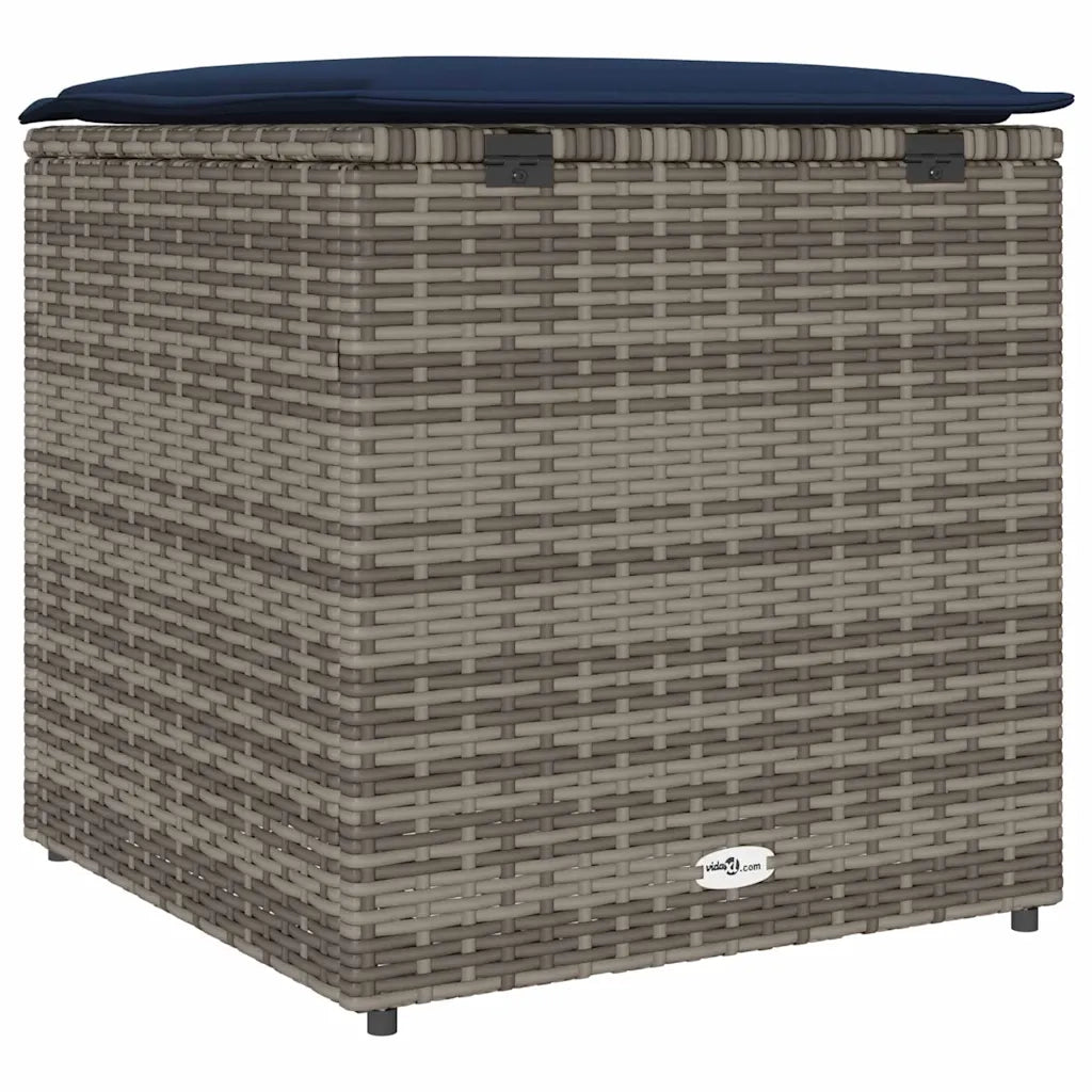 Scatola per Cuscini Grigio 50 x 50 x 50 cm polyrattan 365414