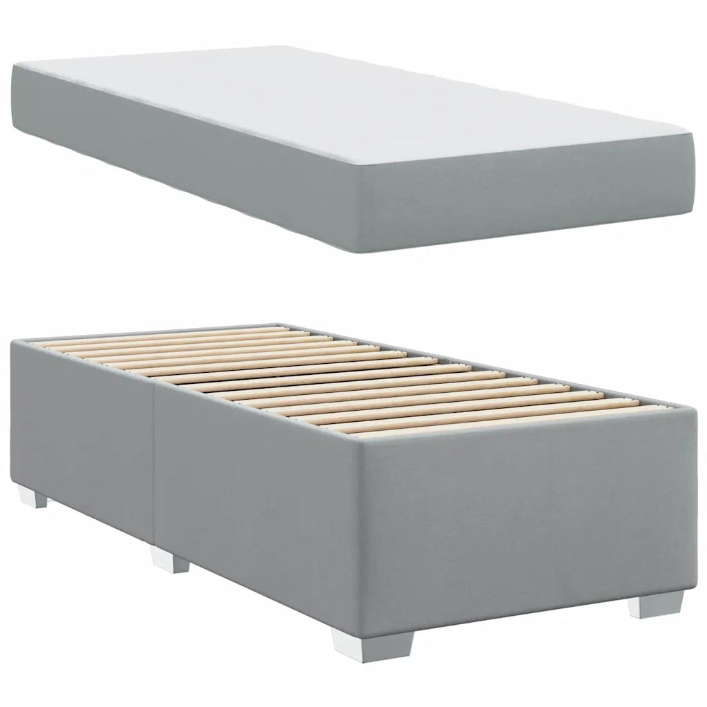 Struttura del letto-Giroletto Grigio chiaro 100 x 200 cm Tessuto 943523