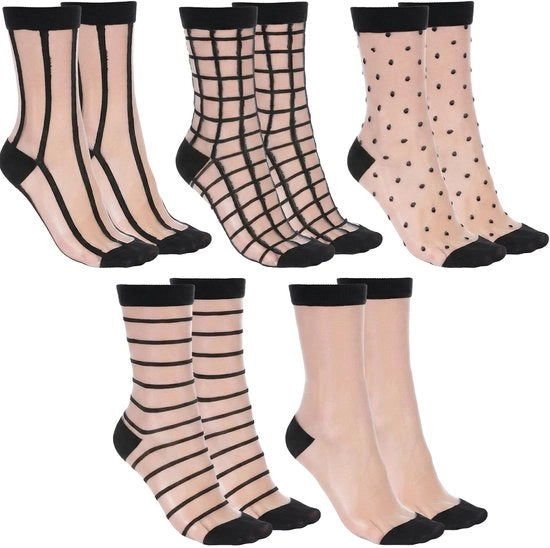 Sokke in Transparenza con Disegno a Strisce per Donna