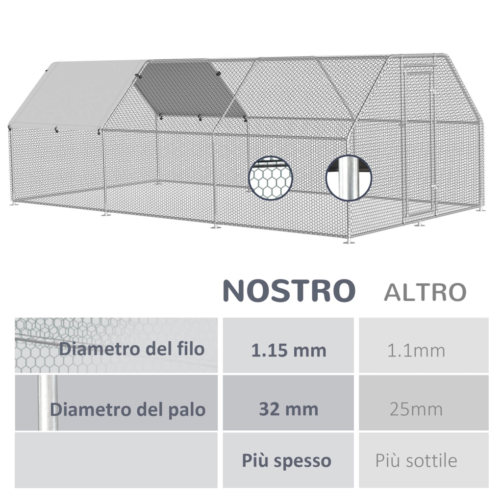 Recinto per Pollaio ¨C Minimal ¨C Grigio 280x570x195cm