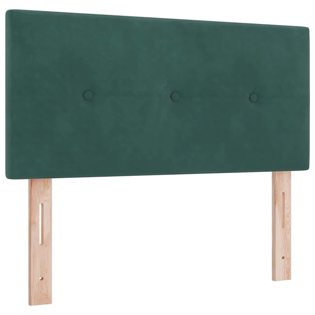 Letto a Sorgente LED con led Verde Scuro 100 x 200 cm Velluto