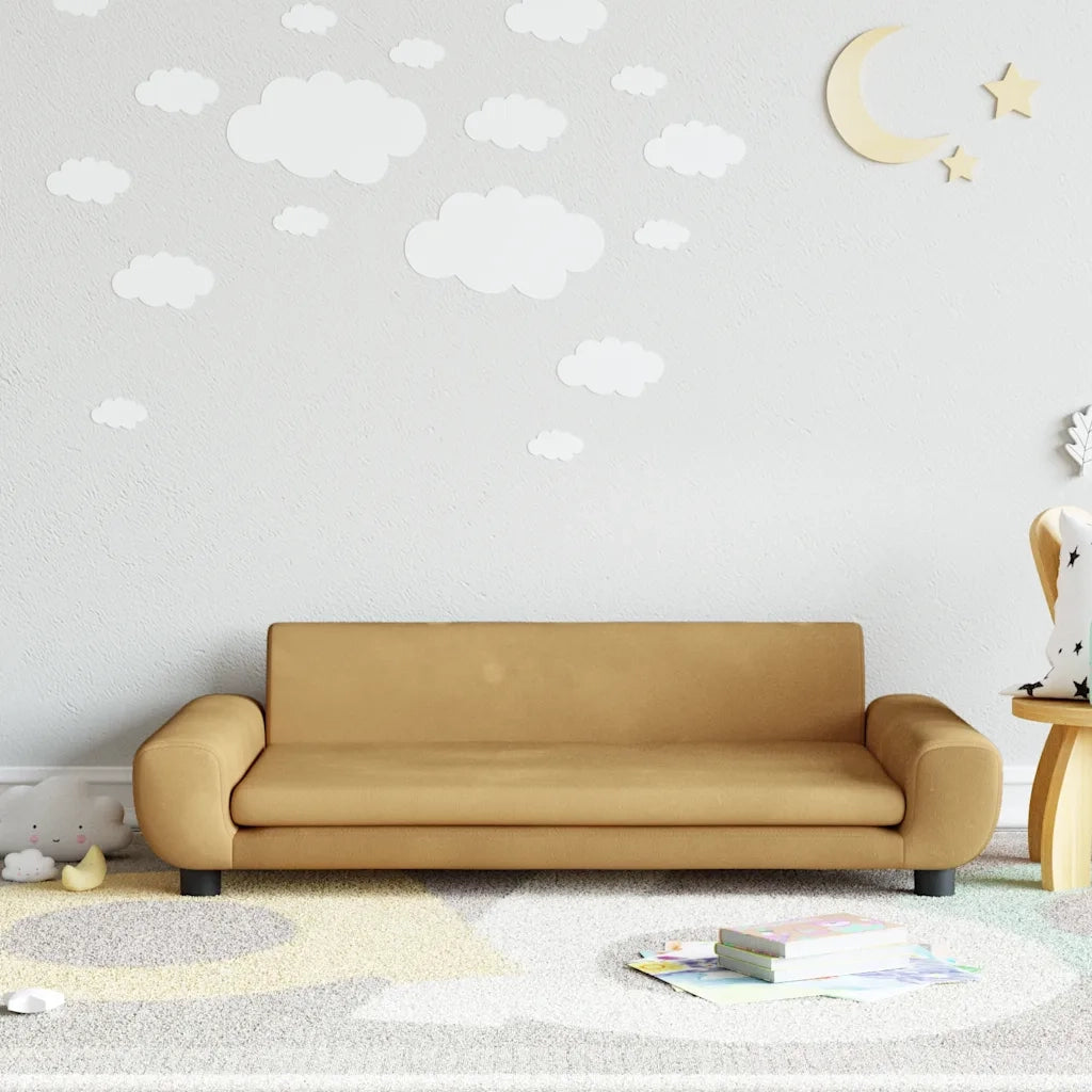 Divano per Bambini-Sofa-Divanetto Marrone 100x54x33 cm in Velluto