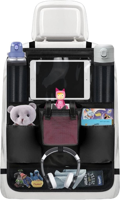 Borsa auto per giocattoli con tasca per lettore di storie per bambini - nero