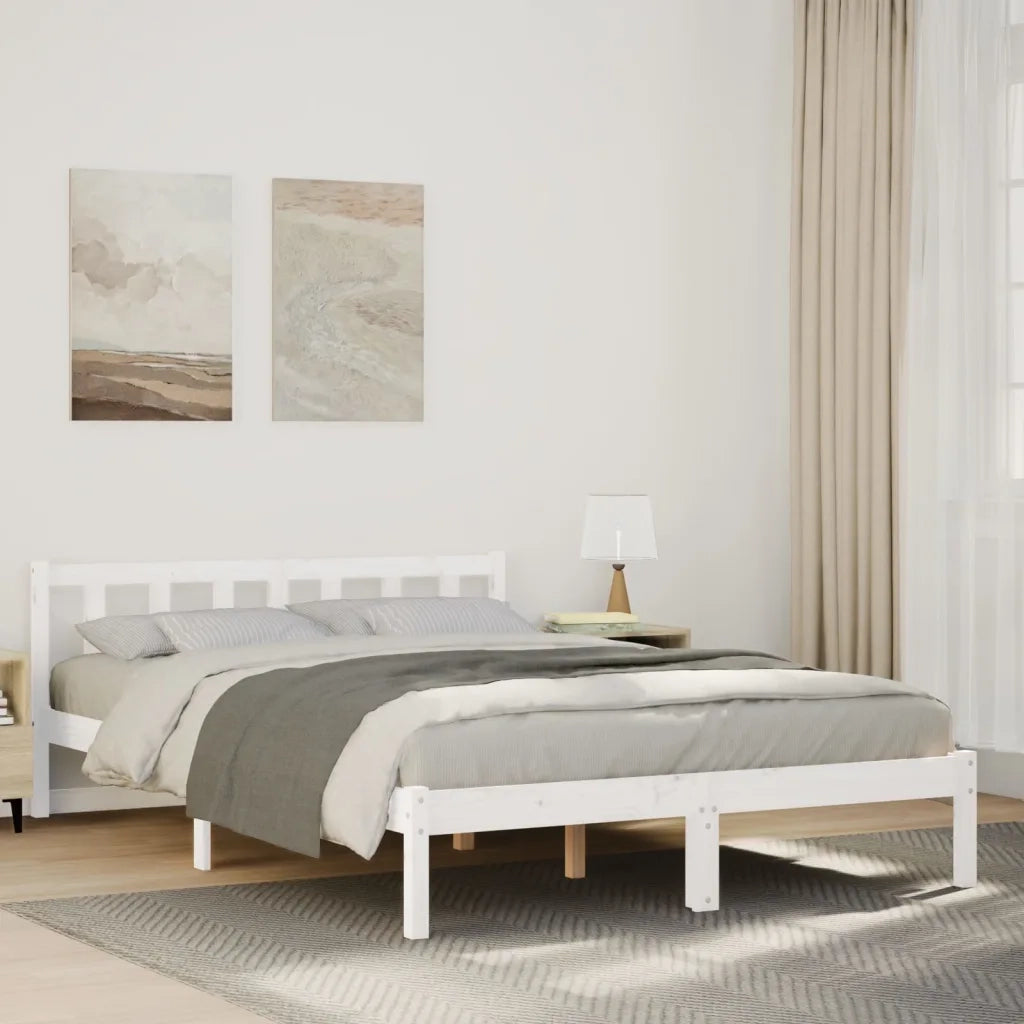 Letto matrimoniale | Letto per adulti | Letto Extra Lungo senza Materasso 160x220 cm in Legno di Pino