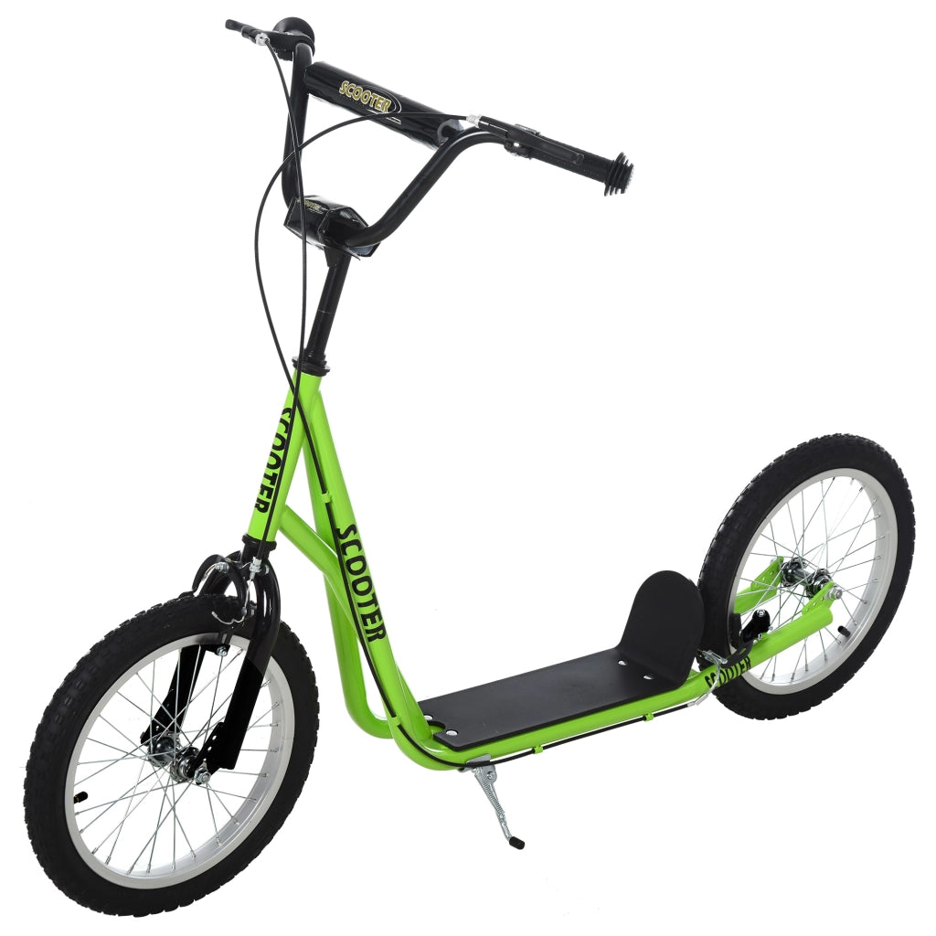 Monopattino per Bambini ¨C Xylo ¨C 2 Ruote, Manubrio Regolabile, Doppio Freno, Verde, 139x58x90-96cm