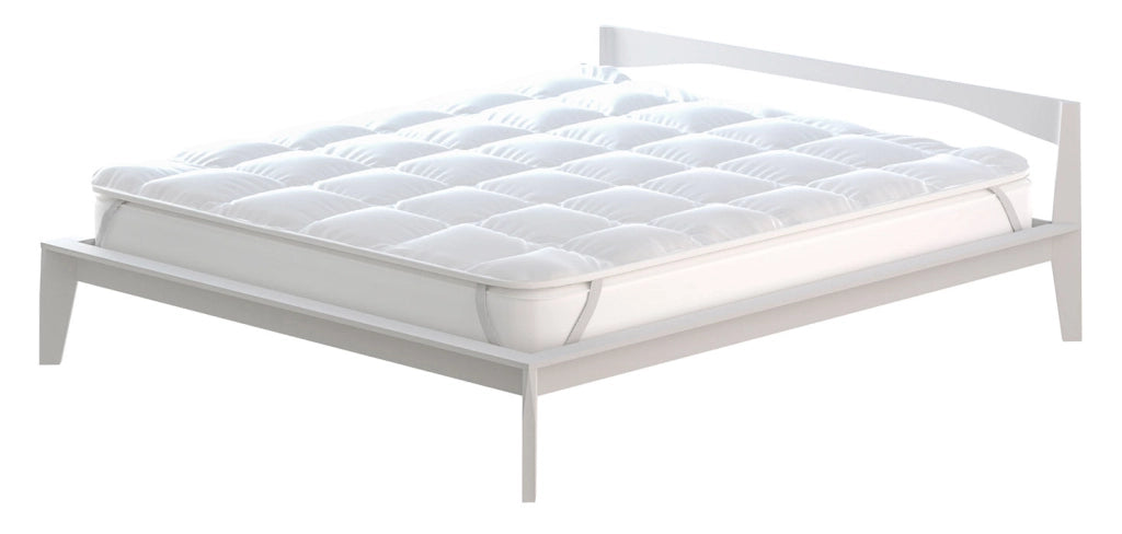 Topper Singolo Trapuntato 300 gr/mq con Elastici Basic Bianco