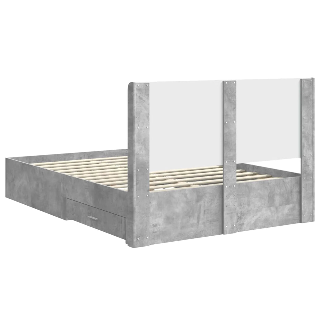 Struttura del letto con stoccaggio e testata Grigio Cemento 3414104