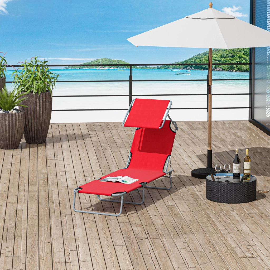 Transat pieghevole ¨C Minimal ¨C rosso 187x58x36 cm