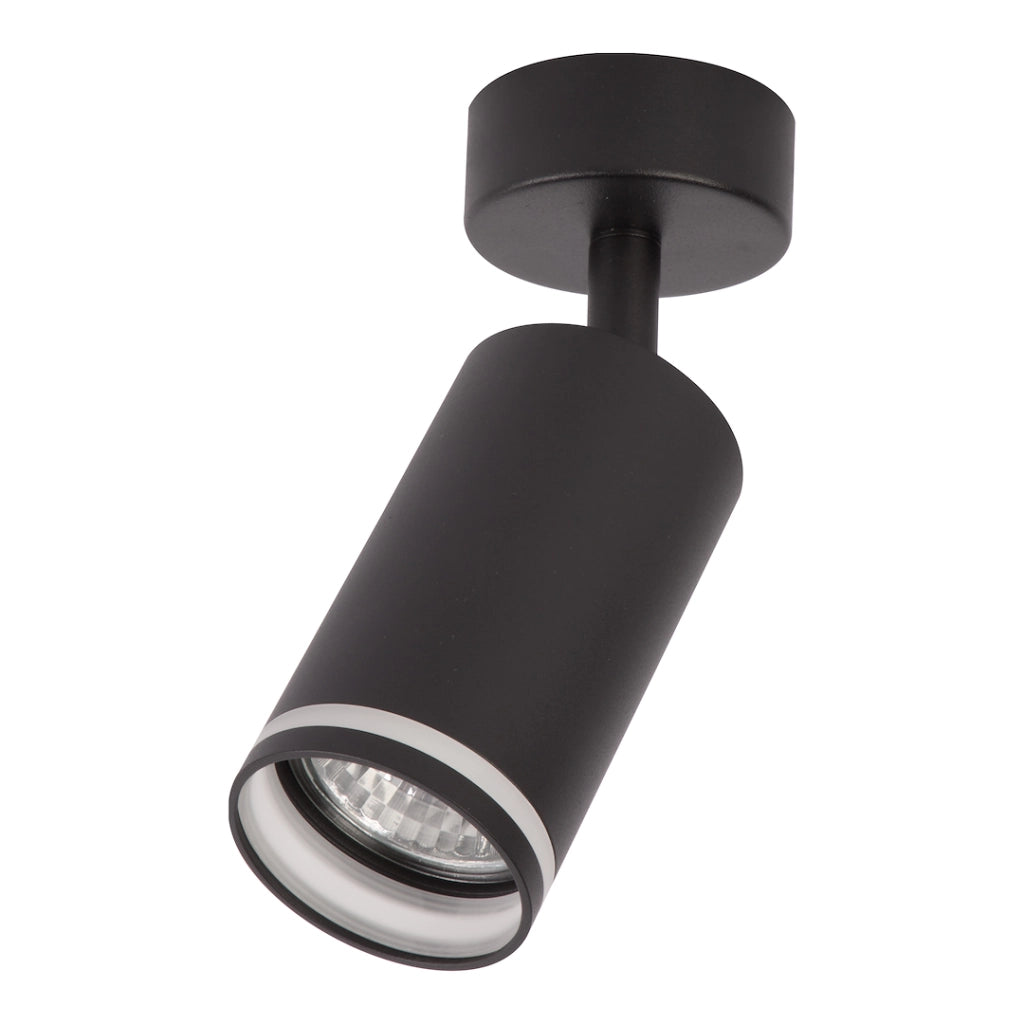 Faretto soffitto moderno nero tondo orientabile GU10