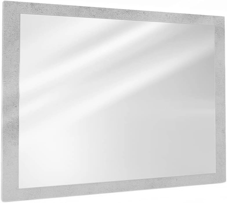 Specchio bagno Kiko, Calcestruzzo, 45 x 60 cm, per montaggio a parete, abbinabile ai mobili da bagno Kiko