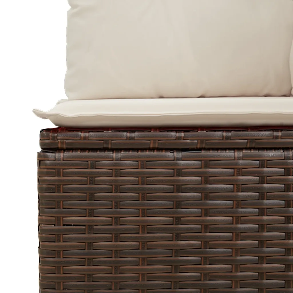 Set Divano da Giardino 6 pz con Cuscini Marrone in Polyrattan 3268503