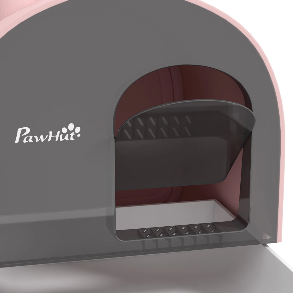 Lettiera per Gatti con Coperchio, Paletta e Tappetino ¨C Minimal ¨C Rosa/Nero