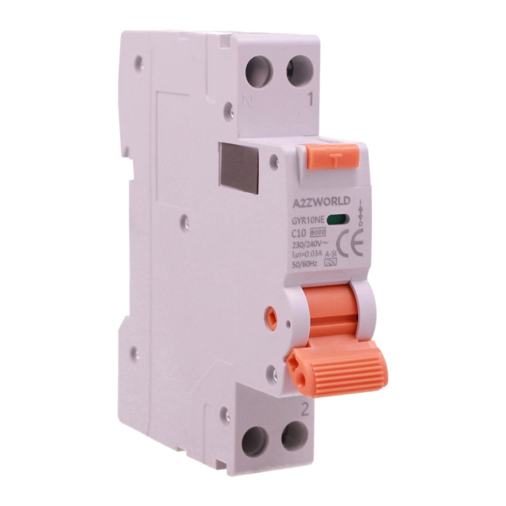 RCBO Interruttore Magnetotermico Differenziale Tipo A-SI Super Immunizzato, Curva C 1P+N 1M 6000A 30mA AC 230V IP20, GYR10N, Disponibili 6A 10A 16A 20A 25A 32A 40A (C10A)