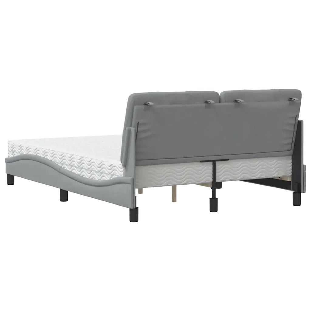 Letto con Materasso Grigio Chiaro 120x200cm Tessuto 3310727