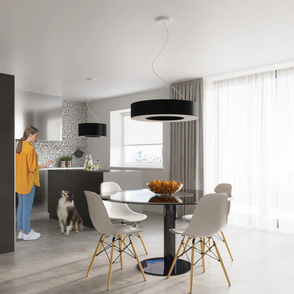 Lampadario SATURNO 90 nero