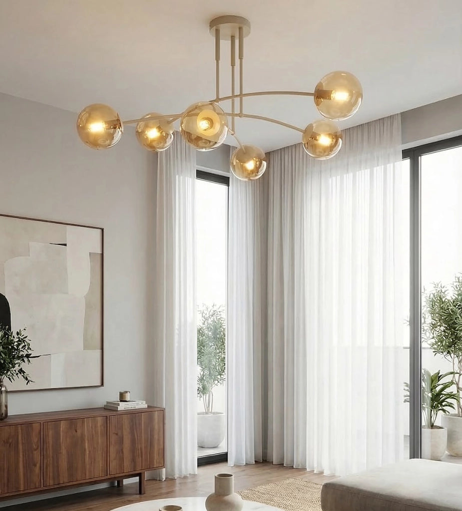 Lampada da soffitto PREGOS 6xE14 sfere beige Emibig