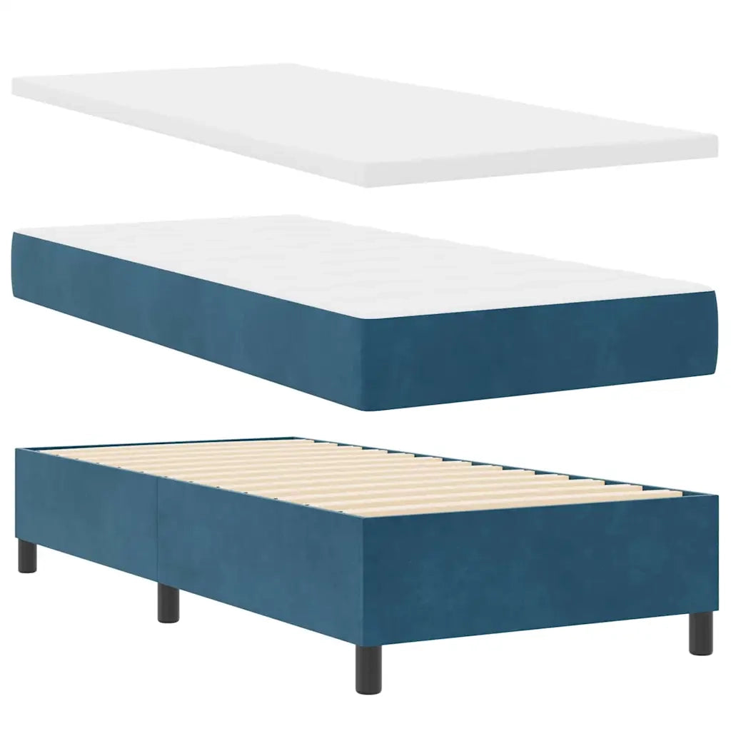 Letto a molle con materasso Blu Scuro 190 x 90 cm Velluto 3340962