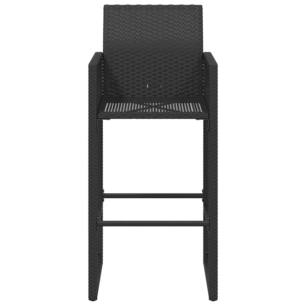 Sgabelli da Bar da Giardino 2 pz in Polyrattan Nero 368702