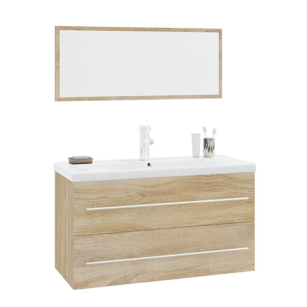 Set Mobili da Bagno 3 pz Rovere Sonoma 3152850