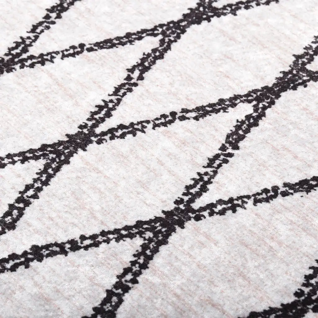 Tappeto Lavabile 190x300 cm Nero e Bianco 337974