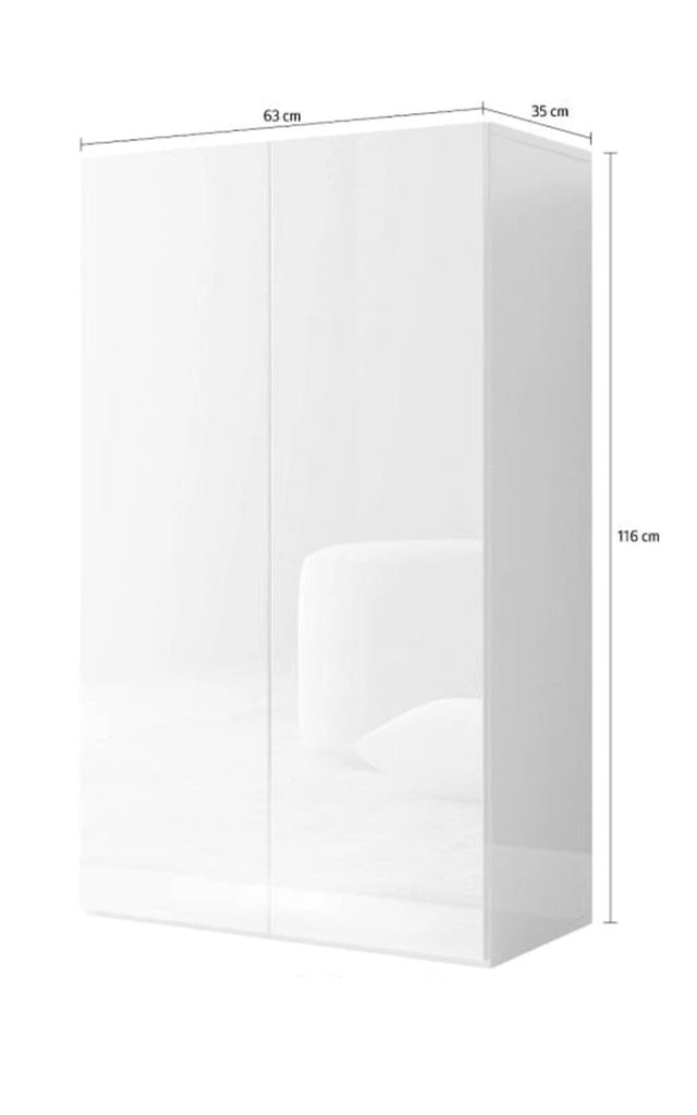 Mobile Portascarpe Rodengo, Scarpiera 4 Ripiani, 63x35x116h cm Bianco Lucido