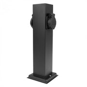 Colonnina presa giardino 2x230V IP44 nera Ecolight