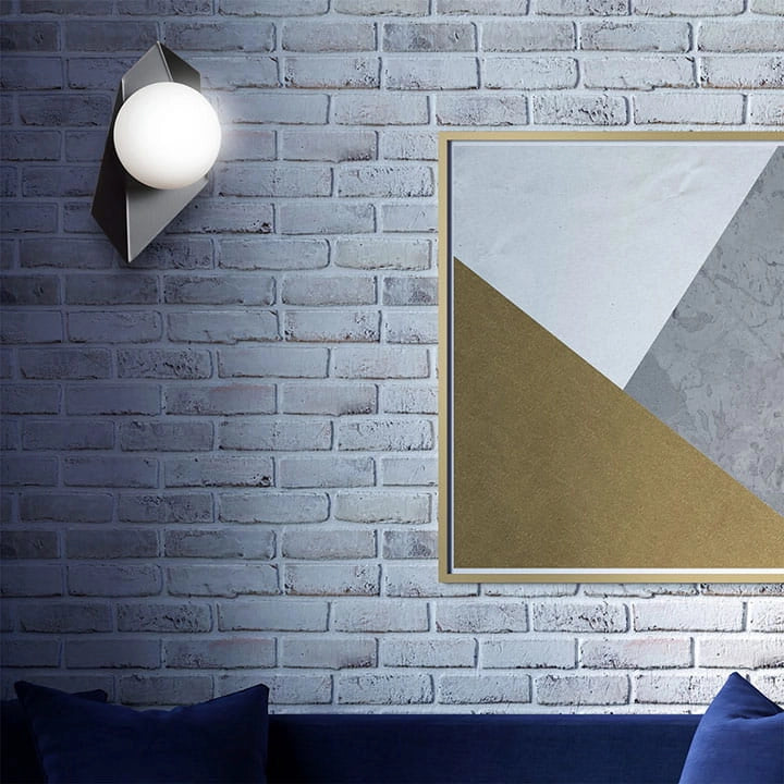 Applique Emibig Drifton K1 nero vetro acciaio E14 1 luce