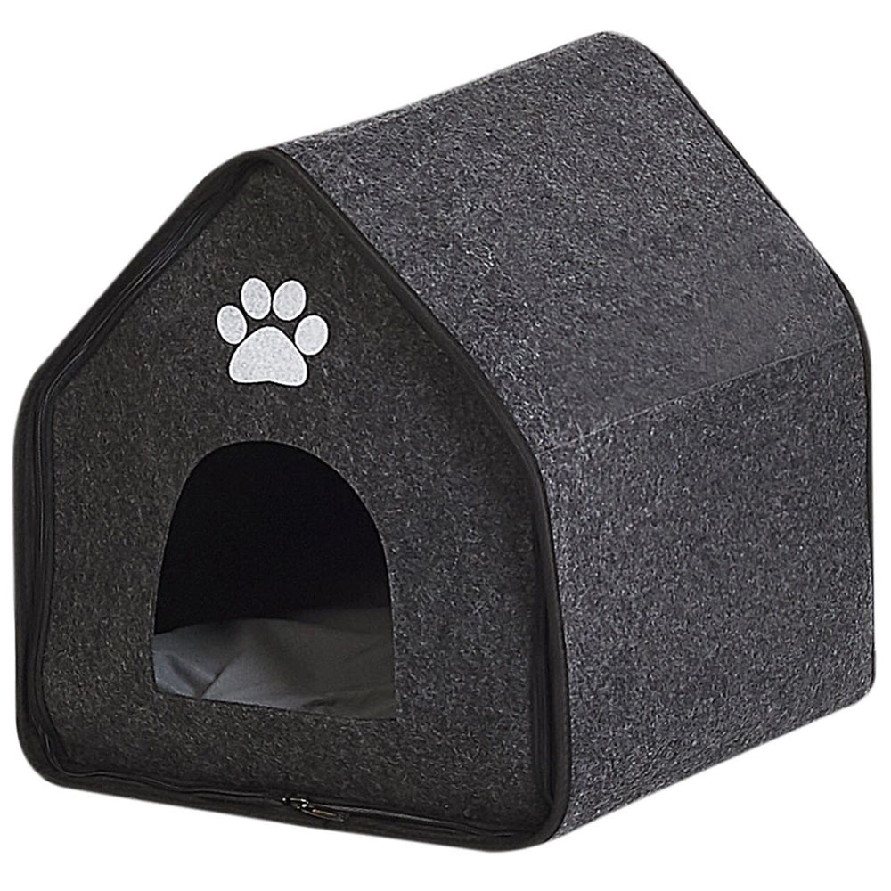 Cuccia per cani in feltro grigio 40 x 40 cm Cuccia per animali con cuscino