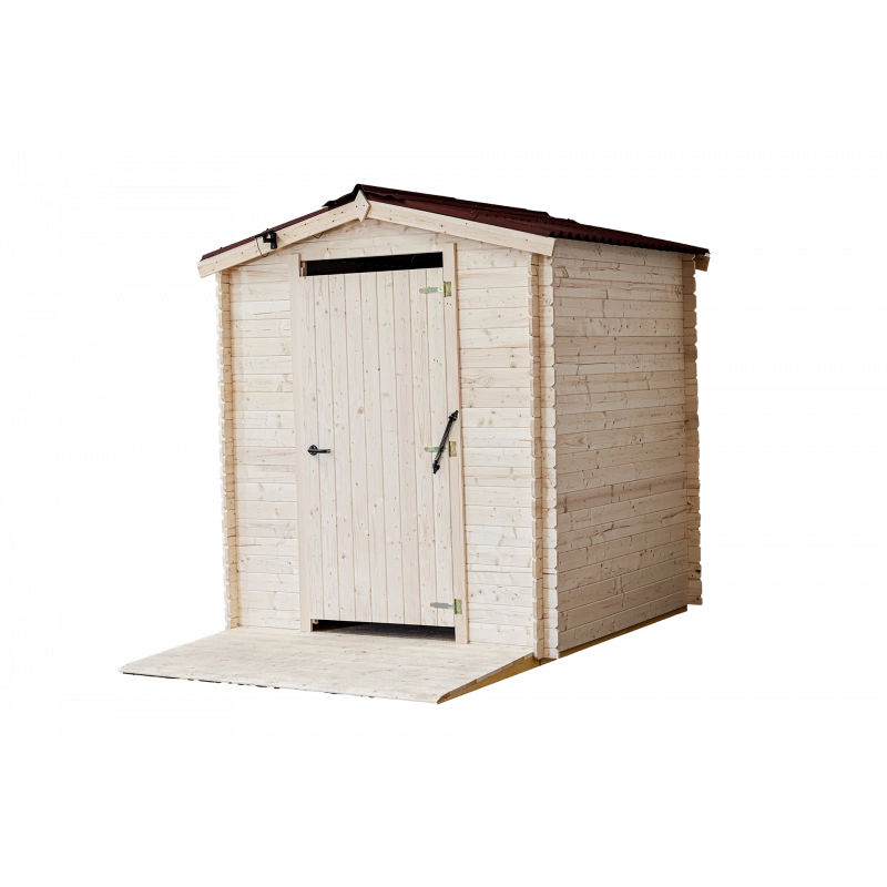 Casetta WC a secco per disabili – 214x210 cm – tavole 20 mm, pavimento e kit PMR inclusi – AL2121.01WC Foresta