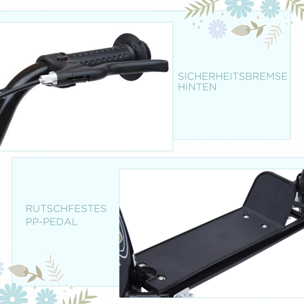 Scooter per Bambini con Manubrio Regolabile ¨C Minimal ¨C Nero 12 Pollici