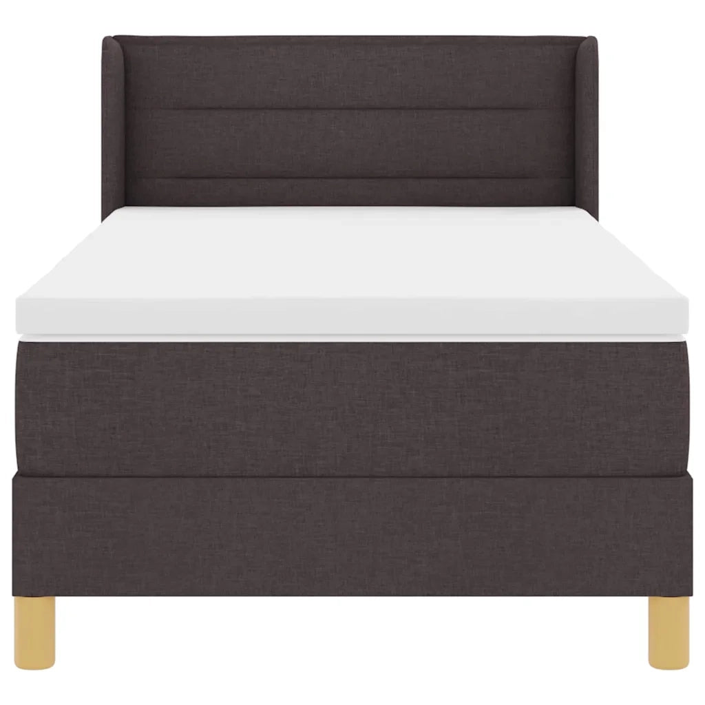 Letto a molle con materasso Marrone Scuro 200 x 80 cm Tessuto 3341198
