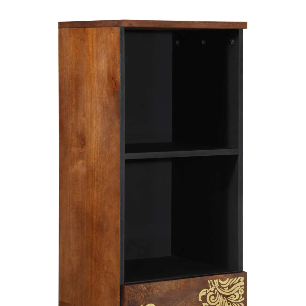 Mobile da Bagno con cassetto marrone ambrato 38 x 33 x 160 cm 4018758