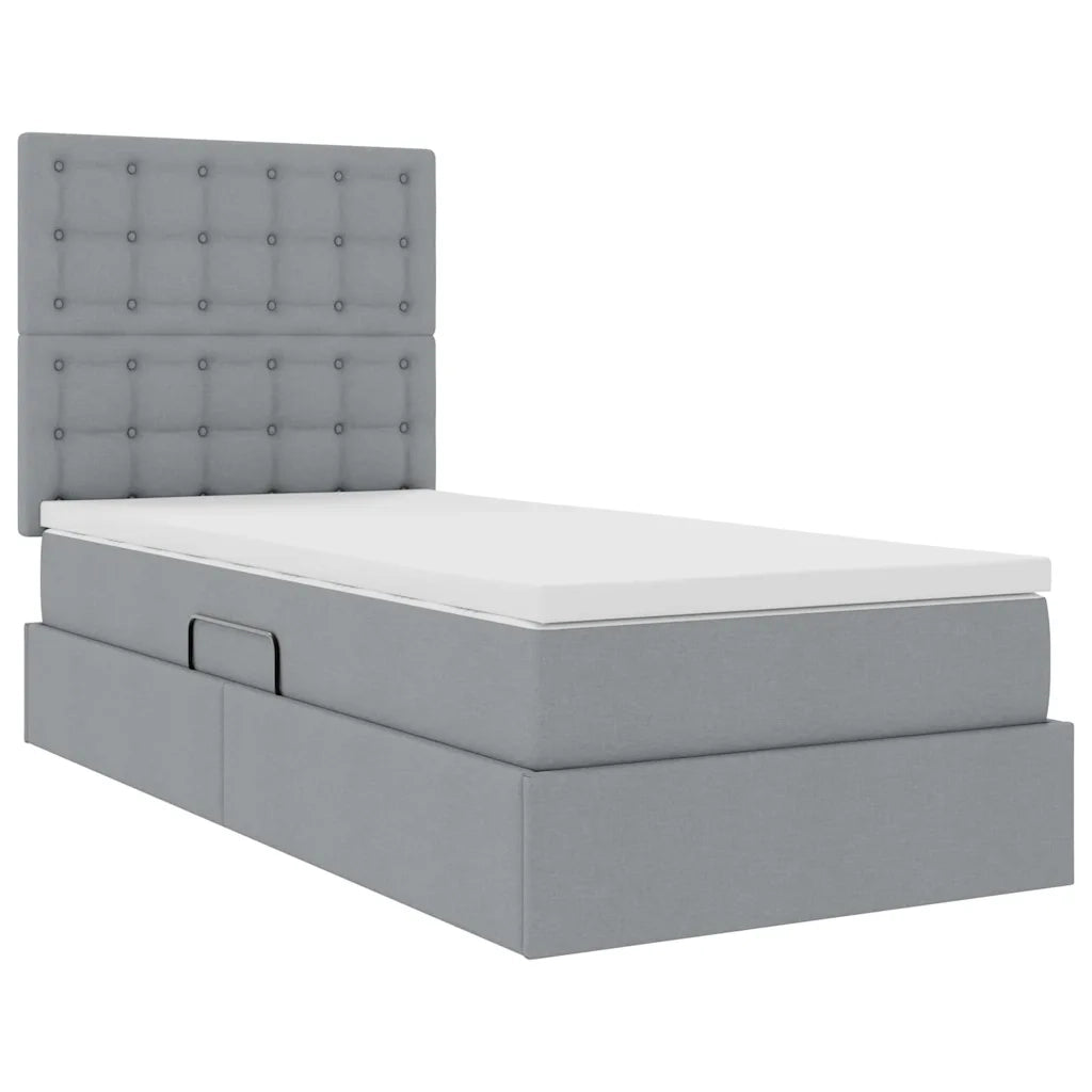 Letto con contenitore e materasso Grigio chiaro 90 x 190 cm 3371874