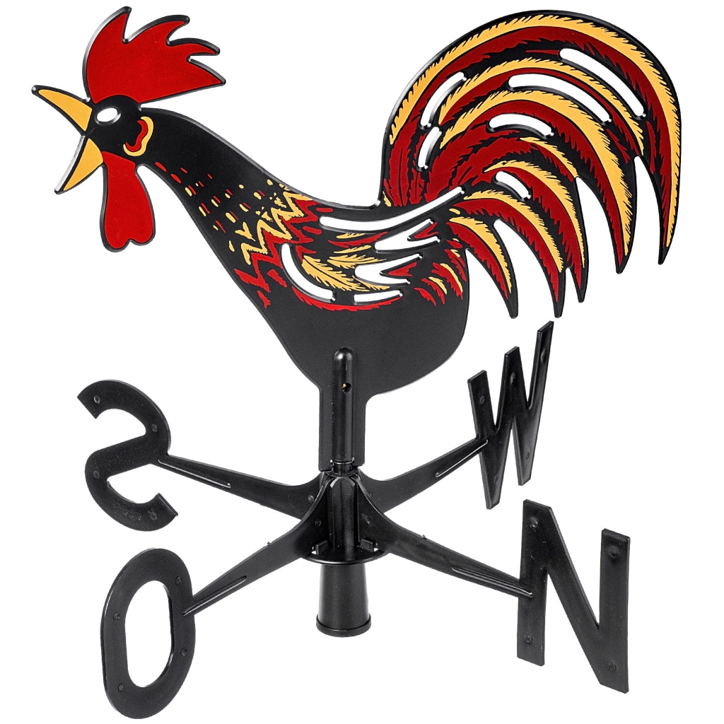 KADAX Rooster Garden Weather Bander, Rosa dei Venti decorativa da giardino a forma di gallo, per tetto