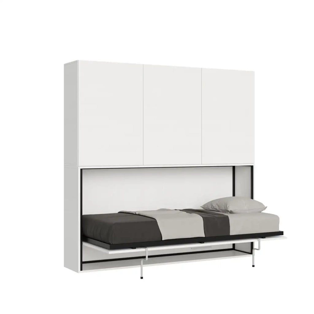Letto singolo a scomparsa Kando comp.D bianco frassino
